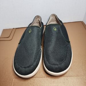 Olukai Mens Shoes Size 11.5 Nohea Olive Green Comfort Slip On in good condition